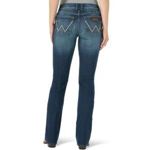 Wrangler Tall Retro Mae Mid Rise Bootcut Jeans Dark Wash Blue 9/30 x 36 Long